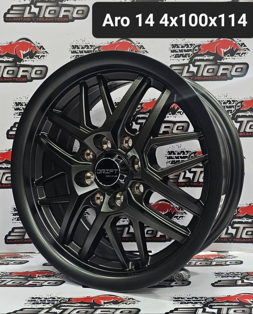 Llanta Drift Racing aro 14 4x100/114 negra mate